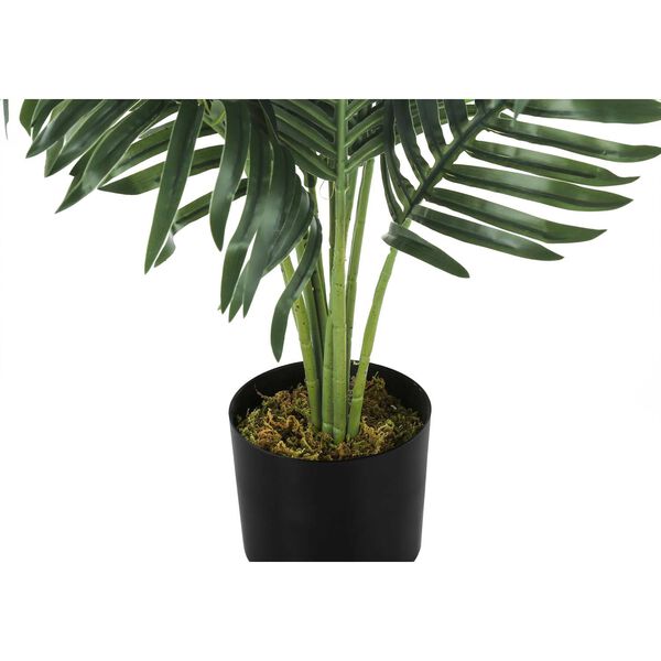 Black Green 34-Inch Palm Tree Indoor Faux Fake Floor Potted Artificial Plant, image 3